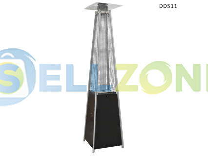 Εξωτερική θερμάστρα αερίου μαύρη τύπου "Pyramid" με ρόδες  - DD511